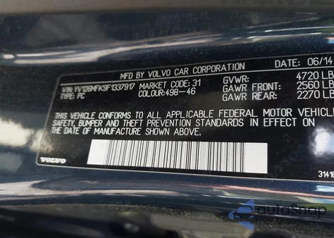 2015 Volvo S60 T5 Premier from USA, damaged, VIN YV126MFK9F1337917